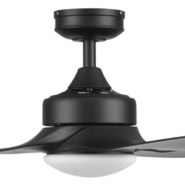 52 Inch Honeywell Lynton Matte Black Ceiling Fan with Light and Remote