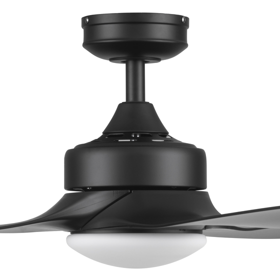 52 Inch Honeywell Lynton Matte Black Ceiling Fan with Light and Remote