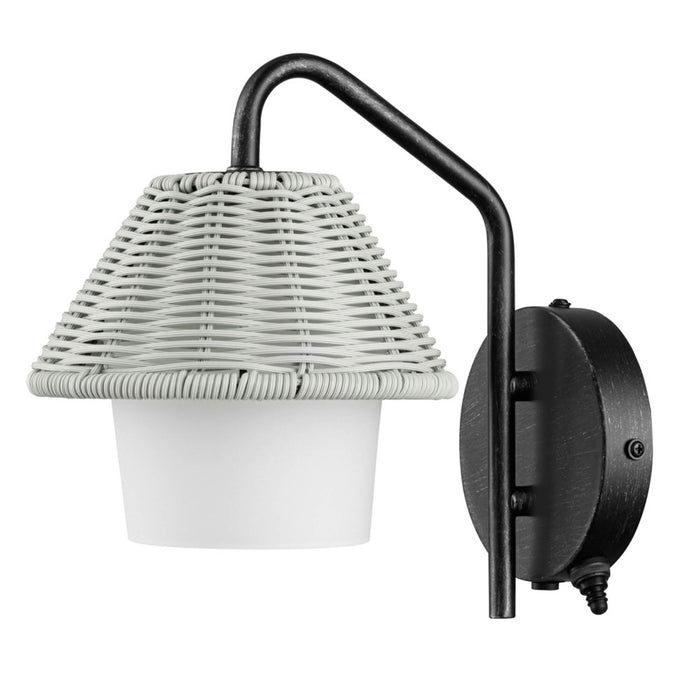1 Light Outdoor Wall Bronze with Light Gray and White Shade