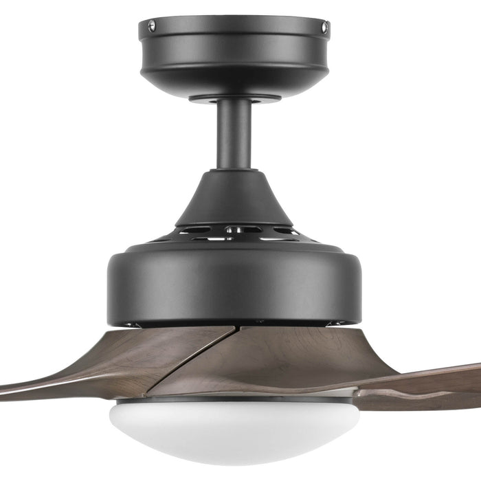 52 Inch Honeywell Lynton Matte Black/Brown Ceiling Fan with Light and Remote