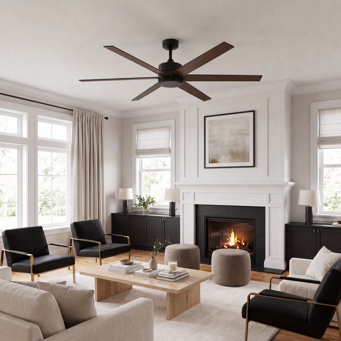 62 Inch Mule Trone Matte Black Indoor/Covered Outdoor Ceiling Fan