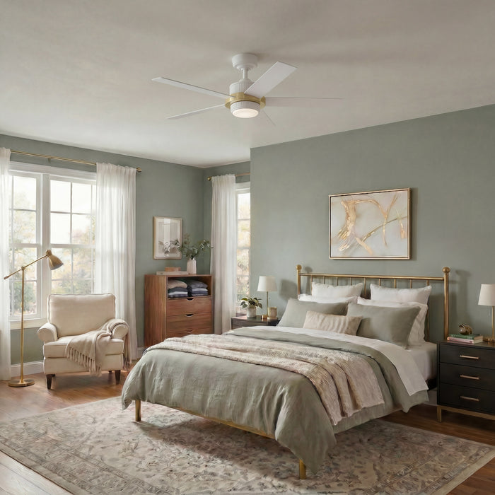 52" MULE Bravar White Gold Ceiling Fan