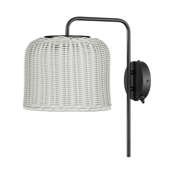 1 Light Outdoor Wall Matte Black with Light Gray Shade
