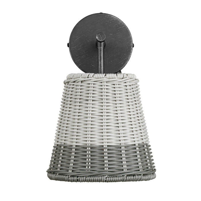 1 Light Outdoor Wall Aged Pewter with 2 Tone Gray Shade