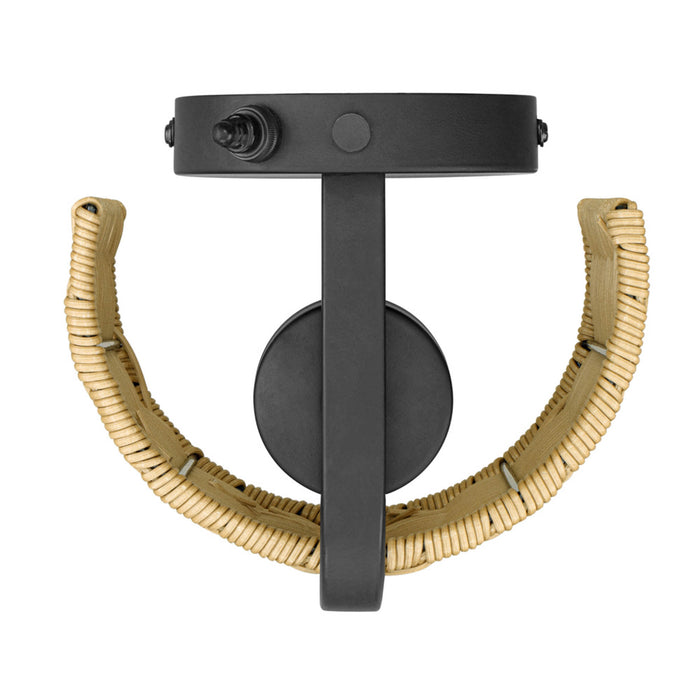 1 Light Outdoor Wall Matte Black with Beige Shade