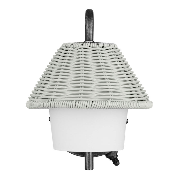 1 Light Outdoor Wall Bronze with Light Gray and White Shade