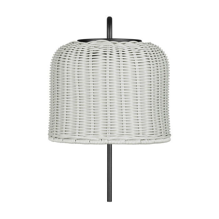 1 Light Outdoor Wall Matte Black with Light Gray Shade