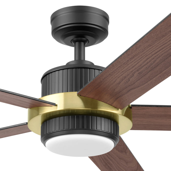 52" MULE Bravar Matte Black and Gold Ceiling Fan
