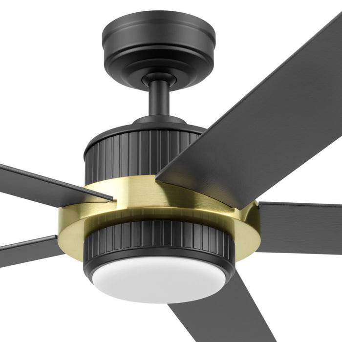 52" MULE Bravar Matte Black and Gold Ceiling Fan