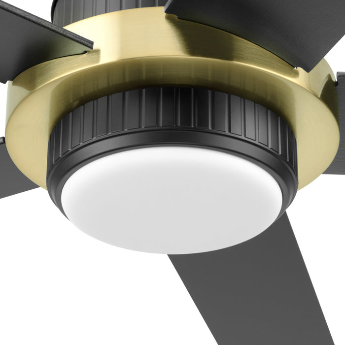 52" MULE Bravar Matte Black and Gold Ceiling Fan