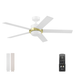 52" MULE Bravar White and Gold Ceiling Fan