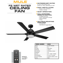 F5 Wet Rated Ceiling Fan