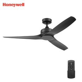 52 Inch Honeywell Lynton Matte Black Ceiling Fan with No Light and Remote