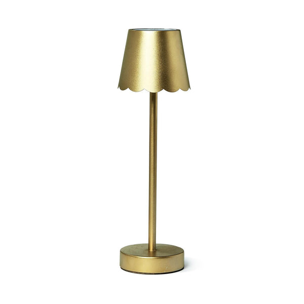 LED Portable Cordless Table Light Lamp with Scalloped Edge Shade