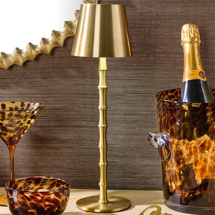 LED Portable Cordless Gold Bamboo Table Light Lamp