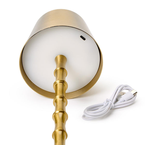 LED Portable Cordless Gold Bamboo Table Light Lamp