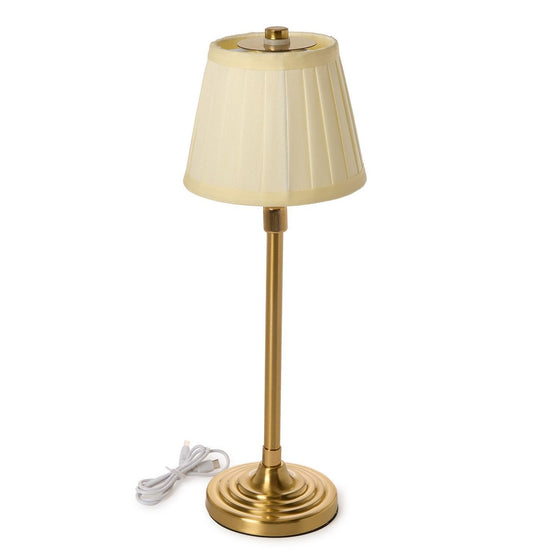 LED Cordless Gold Beaded Pole Table Light Lamp with Charging Base