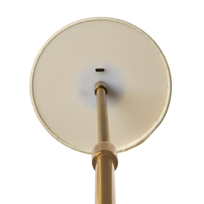 LED Cordless Gold Beaded Pole Table Light Lamp with Charging Base