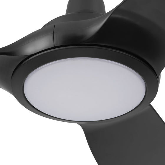 52 Inch Honeywell Sirro Matte Black Ceiling Fan with Light and Remote