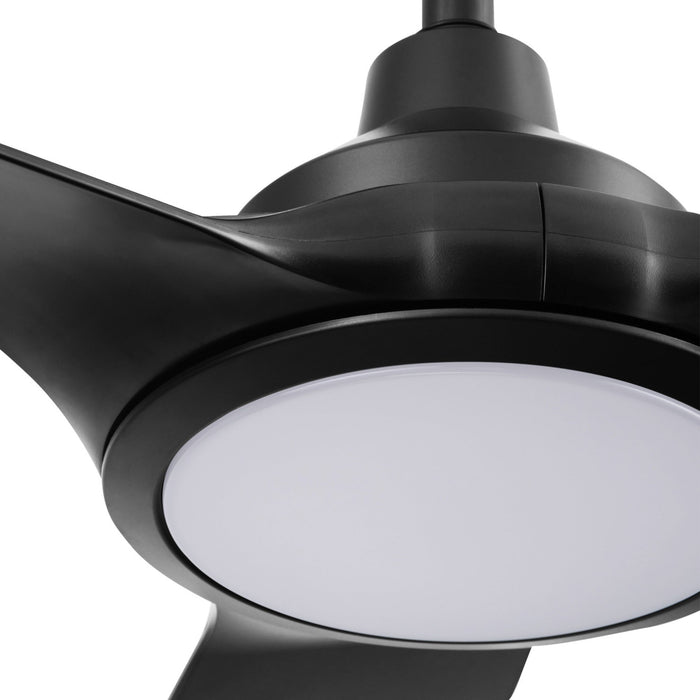 52 Inch Honeywell Sirro Matte Black Ceiling Fan with Light and Remote