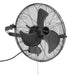 Black wall-mounted fan with 'Mule' branding on a white background