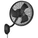 Black wall mounted mule fan on a white background