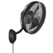 Black wall-mounted Mule fan on a white background