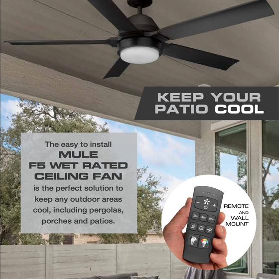 MULE F5 Wet-Rated Ceiling Fan