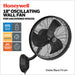 Honeywell 18-inch oscillating wall fan with features listed on a white background