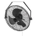 Black fan with 'Mule' branding on a white background at tilted angle