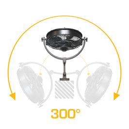 Outdoor Wall Fan XL with Omni-Reach™ Dual Pivot Extended Arm