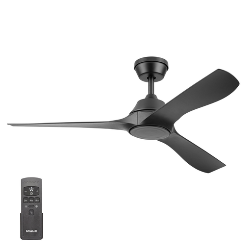 MULE Max Breeze 72-inch wet-rated outdoor ceiling fan in matte black, three blades with remote control