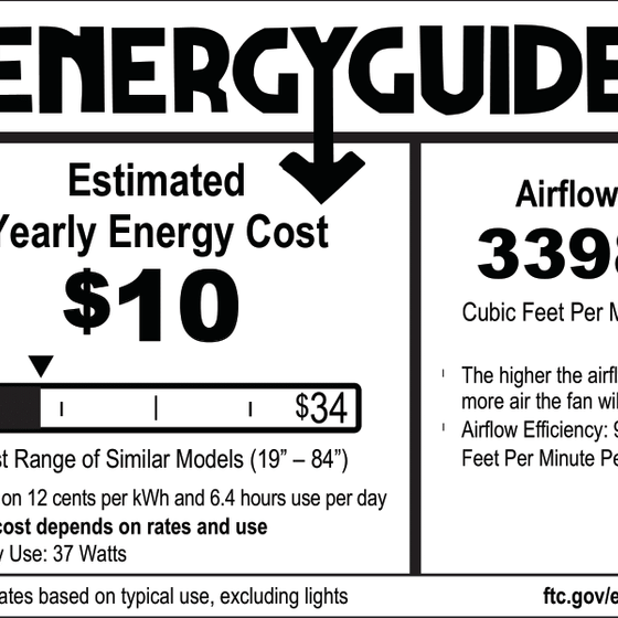 52 Inch Honeywell Lynton Matte Black Ceiling Fan with Light and Remote